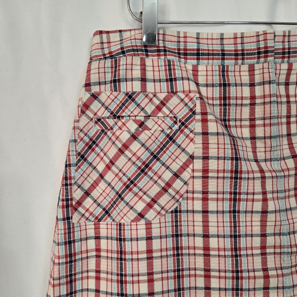 Lilly Pulitzer Vintage Red/Blue Plaid Lined Skirt. Size 12 - Picture 6 of 9